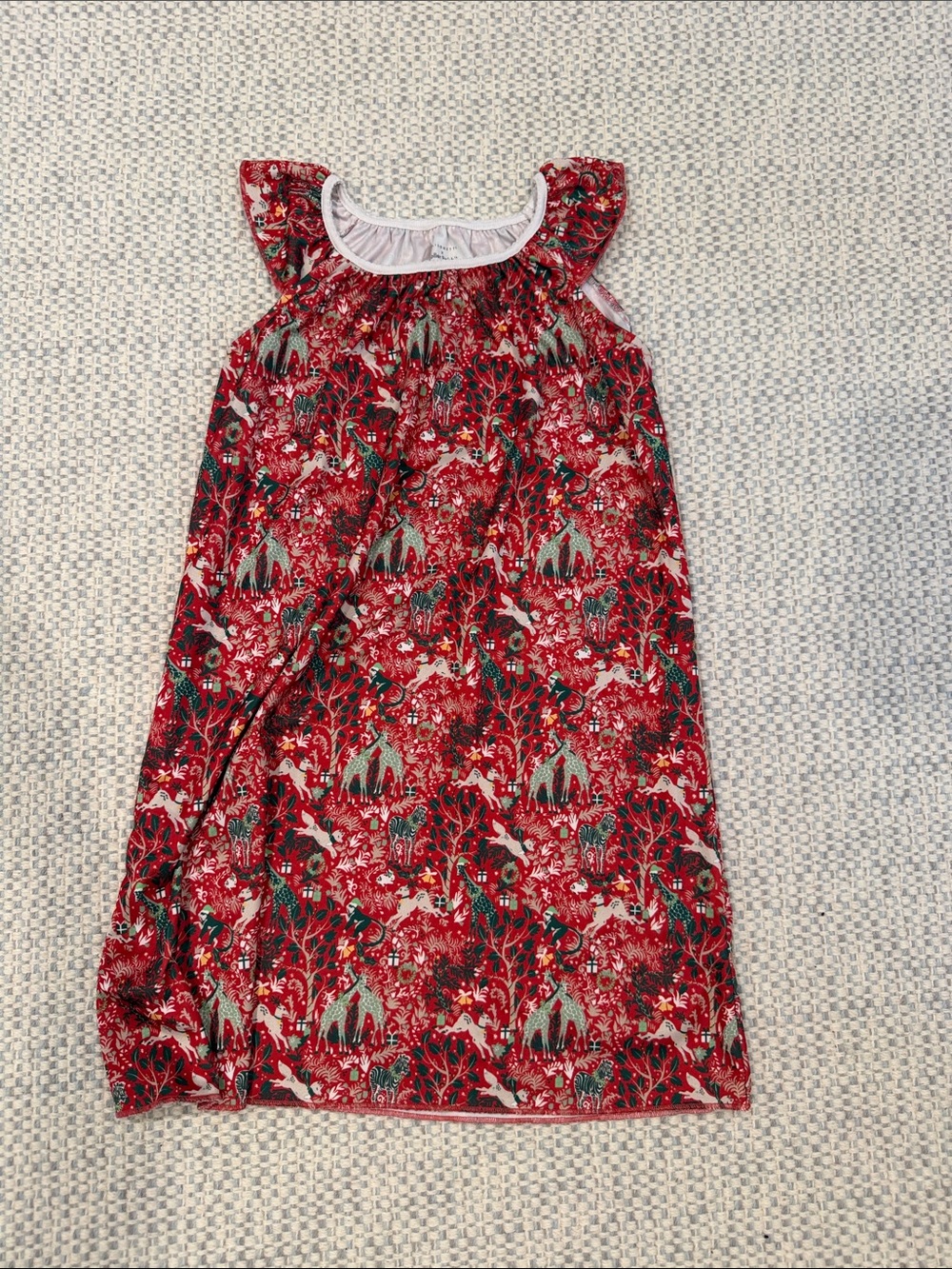 Roller Rabbit x Maisonette Red Floral & Forest Print Girls Nightgown